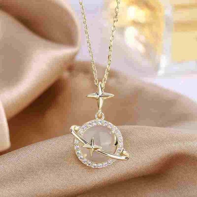 Moon Fairy Temperament Star Chalcedony Long Fashion Necklace